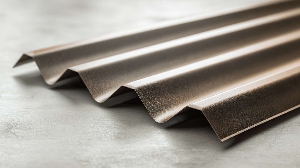 Profilisana metalna ploča za krov položena na podu