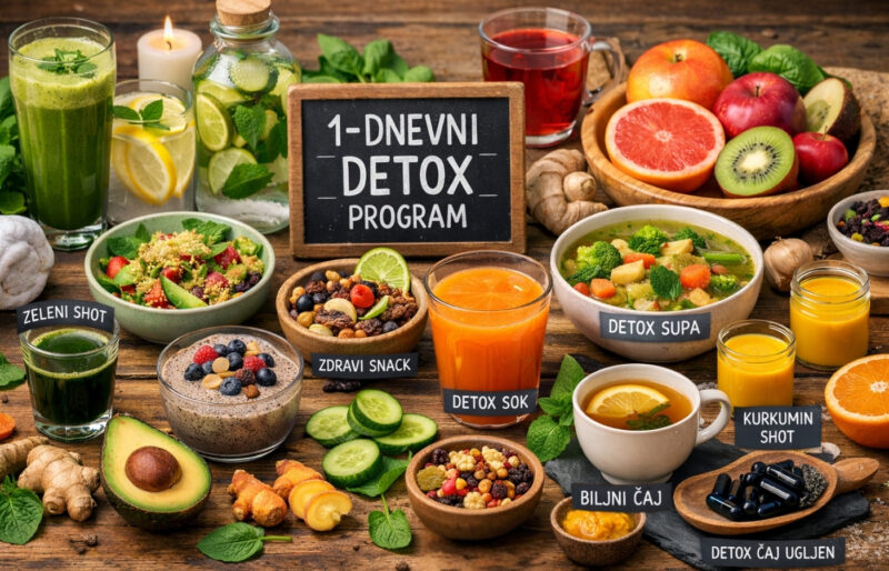 Pažljivo odabran program detoksa organizma za jedan dan sa zdravim napicima, supama i svežim voćem